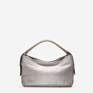COLE HAAN Bethany Hobo single strap Silver pewter purse hand bag
